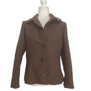 Givenchy Nouvelle Boutique Paris Wool Blazer Jacket in Espresso Brown